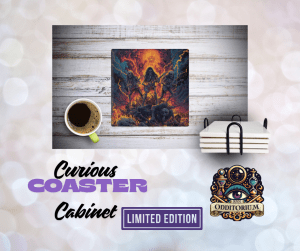 Heavy Metal Inferno Coaster Set — Neon Skull Riff Collection (4-Piece with Holder)